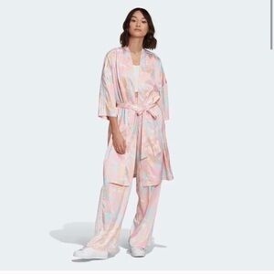 Adidas pink satin multi color tie dye robe in US size 10
